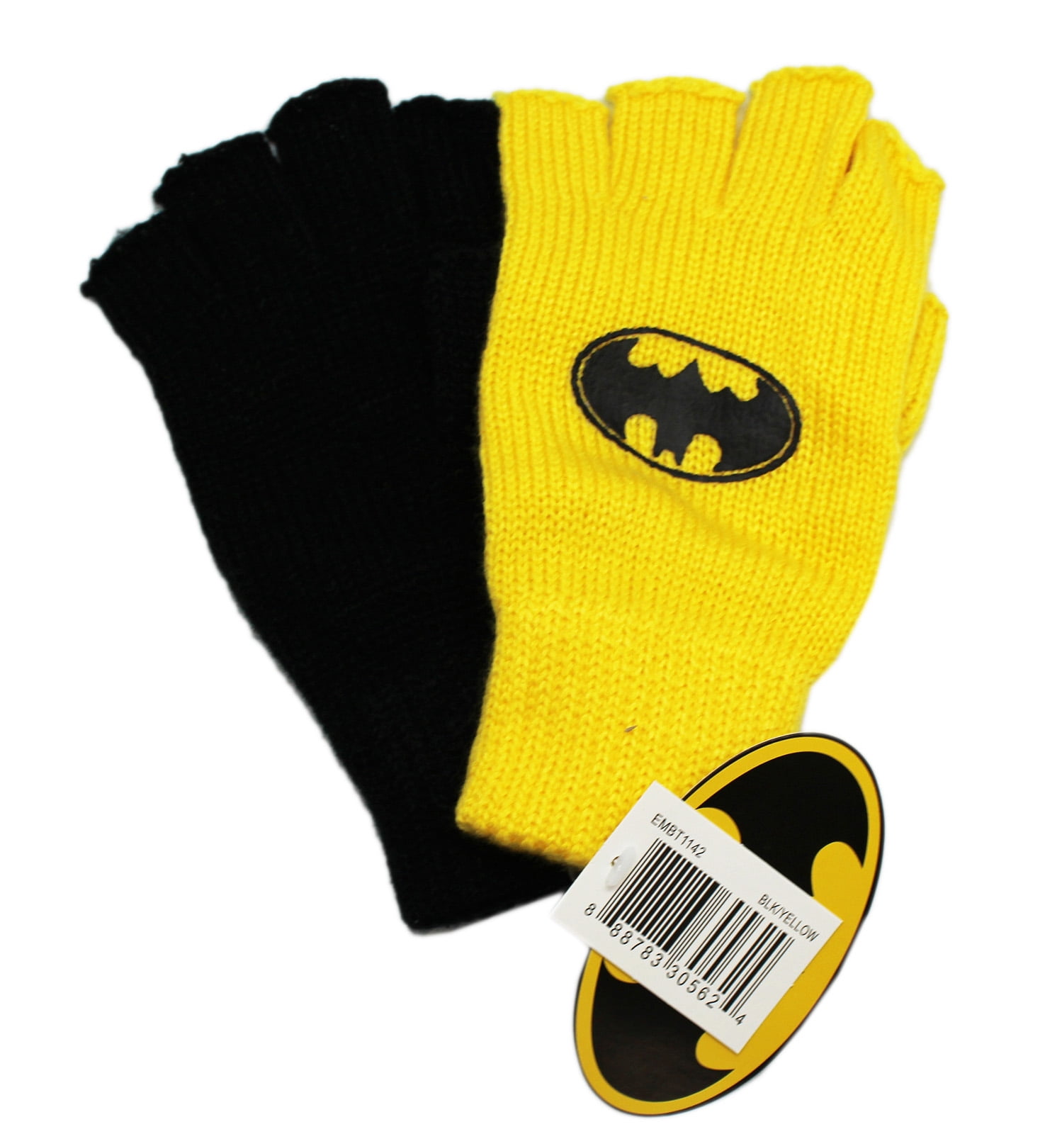 DC Comics Batman Yellow and Black Fingerless Gloves