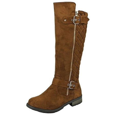 

Forever Mango-23 Tan Fashion Zipper Block Heel Leather Two Buckles Riding Boots (8.5 Tan) (Tan 5.5)