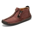 thumbnail image 1 of Botas de hombre con costuras y cremallera, botines estilo vintage, suela de goma, zapatos para exteriores, mocasines, 1 of 5