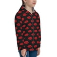 thumbnail image 5 of Xecao Red Beautiful Lips Pattern Zip Up Hoodies for Boys Girls, Sweatshirt with Pockets-Small, 5 of 6