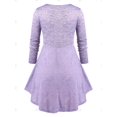 thumbnail image 3 of Camiseta Talla Extra Plisada Anillo Cruzado Rosegal  Mangas largas de talla grande, 3 of 5