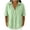 Mint Green, variant on Women's Short Sleeve Summer Casual Rayon Linen Solid Lapel Button Snap V Neck Top