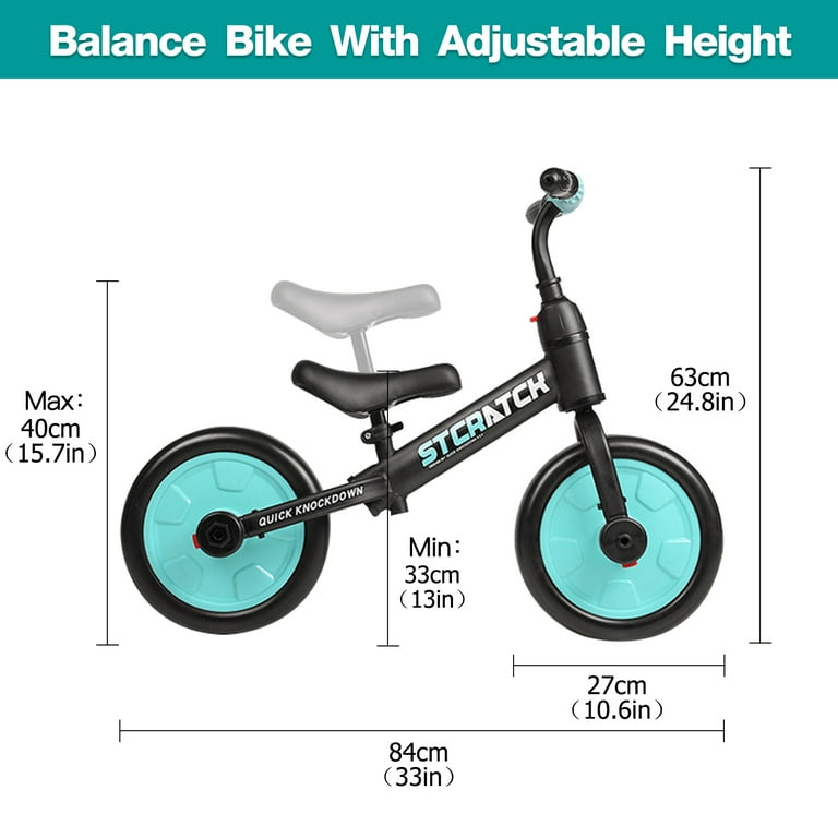 4 en 1 Baby Balance Bike pour 2-4 ans Enfants Trike avec roues d' entraînement Pour 2 ans Garçons Filles Infant Toddler Bicyclette