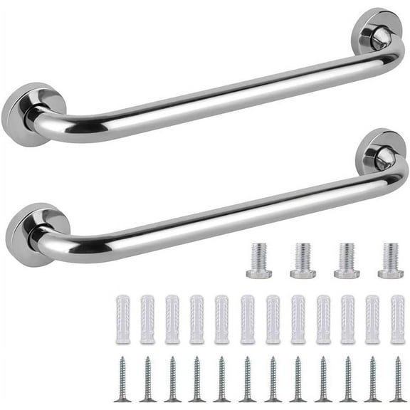 2pcs Safety Support Bars 50cm Stainless Steel Handrail Bathroom Safety Bars for Disabled, Shower Grab Bar, Stainless Steel, Bathtub or Shower Grab Bar
