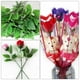 thumbnail image 2 of 40 piezas de tallos de rosas artificiales bricolaje arreglo floral tallo floral con hojas, 2 of 4