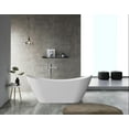 thumbnail image 2 of BouPower 59"/67" Acrylic Freestanding Bathtub, Deep Soaking Tub with Non-Slip Base, CUPC Certified Free Standing Tub, Chrome Drain Modern Bath Tub for Bathrooms, Ergonomic Design, White, 3 Styles, 2 of 7