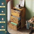 thumbnail image 5 of 3 Drawer File Cabinet with Lock, Vertical Wood Filing Cabinet for Home Office, Printer Stand for Letter and A4 Size, Rustic Brown, 5 of 16