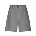 thumbnail image 3 of Gray Women's Shorts, Womens Casual Solid Side Pockets Pants Shorts Elastic Waist Pockets Daily Shorts,Women's Shorts XL, 3 of 5