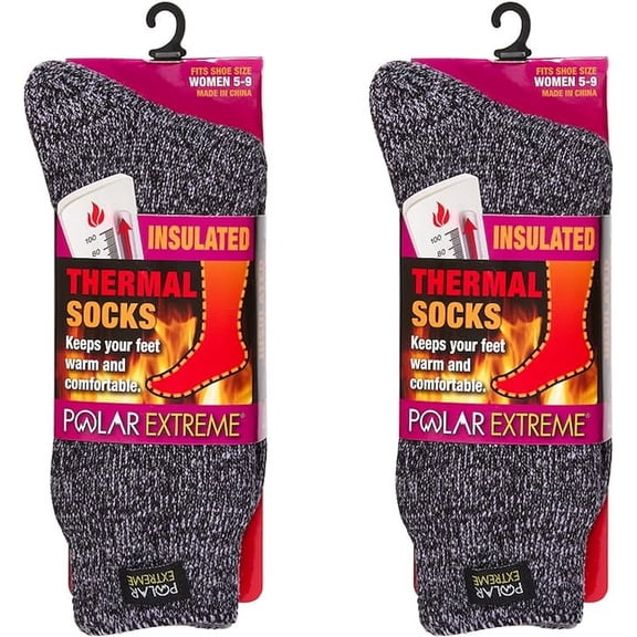 2-Pack Polar Extreme Thermal Extra Heavy Acrylic Winter Marled Socks (Lavender Marled)