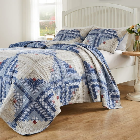Greenland Home Fashions Greenland Home Finely Stitched Cottage Cabin Traditional Quilt Set Oversized King