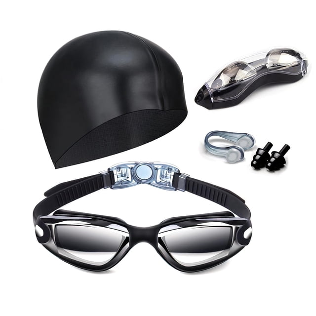Gafas de natación Hurdilen que no gotean, con pinza nasal y tapones para los oídos