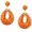 Orange, variant on Raffia Teardrop Earrings for Women Boho Summer Beach Lightweight Handmade Straw Wicker, Style R9439