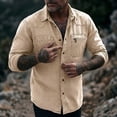 thumbnail image 6 of Men's Button Down Shirts Black Big and Tall Long Sleeve Solid Turndown Collar Casual Button Front Zipper Blouse, 6 of 6