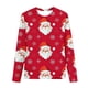 thumbnail image 4 of Conjuntos de blusas y camisas de cuello redondo y manga larga con estampado navideño para niños Camisa de manga larga con cuello redondo y cintura elástica Pantalones largos Conjunto de traje de casa, 4 of 6
