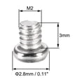 thumbnail image 3 of Uxcell M2x3mm Computer Screw Fastener 2.8mm Dia Screw Head Silver Tone 100 Pack, 3 of 5