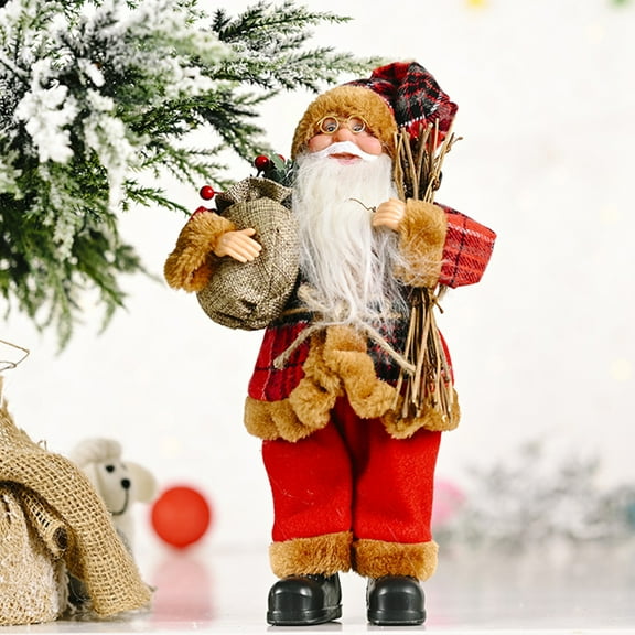 Christmas Santa Claus Decoration Desktop Santa Claus Figure Lifelike Santa Doll Home Ornament For Home Office