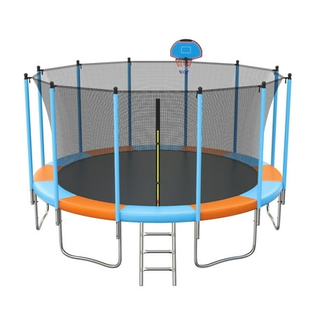 16ft Trampoline for Kids and Adults  SEGMART Outdoor Recreational Trampoline with Basketball Hoop ((( Box 1 of 2 ))