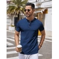 thumbnail image 2 of COOFANDY Mens Casual Shirts Short Sleeve Lightweight Stretch Henley Shirt Summer Button Up Shirts for Men, 2 of 5