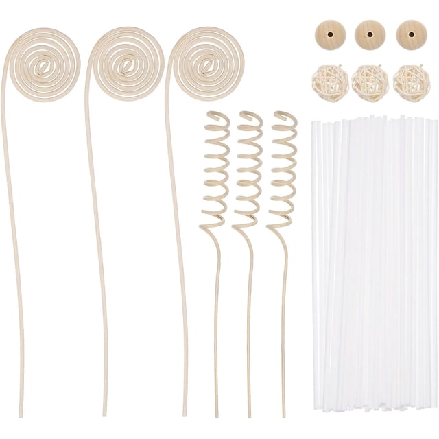 uxcell 42Pcs Reed Diffuser Sticks Set, Fiber Fragrance Flower Reed Diffuser Replacement Refill Sticks Flower Decor for Home, Hotel, Office (White)