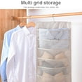 thumbnail image 4 of Hanging Closet Organizer 2-Sided Mesh Pockets Wardrobe Storage Bag Pouch for Underwear Bra Socks, 30 Grid, Beige, 4 of 8