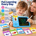 thumbnail image 6 of ICREOPRO Talking Flash Cards with LCD Writing Tablet, 2 in 1 Educational Toys for Kids, 224 Sight Words, 112 Double-Sided Cards, Erasable Drawing Board, Preschool Learning Toy, Blue, 6 of 9