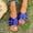 Blue, variant on Hoshose New Summer Women Sandals Flat Heel Solid Color Non Slip Summer Fashion Outdoor Slide Sandals Comfortable
