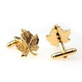thumbnail image 1 of justharion Fashion Men's Copper Plating Maple Leaf Cufflinks Cuff Links Wedding Party, 1 of 3