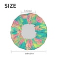 thumbnail image 5 of KLL Colorful Palm Leaves Pattern Shower Cap & Bath Cap for Women,Reversible Oversized Waterproof Shower Caps for all Hair Lengths,Elastic Reusable Bathing Hair Cap, 5 of 7