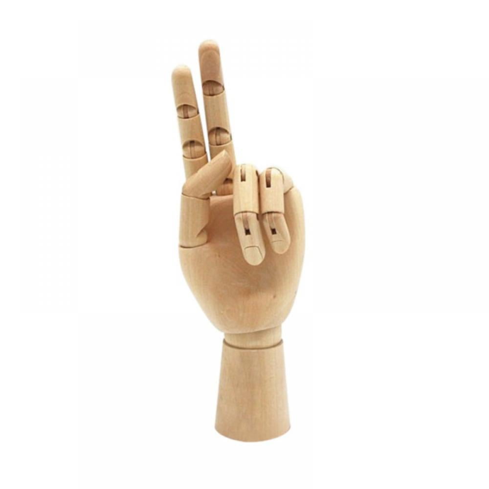 7 Left+Right Hand Art Wooden Hand Artist Jointed Articulated Mannequin Wood Hand,Sectioned Opposable Figure Sculpture Manikin Hand Model with Flexible Fingers,for Drawing,Sketching
