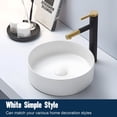 thumbnail image 2 of 14 inch White Ceramic Bathroom Sink Round Countertop Sink Bathroom Wash Basin Dressing Table Sink, 2 of 6