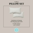 thumbnail image 5 of MARTHA STEWART Vineyard Vines Indoor Outdoor Decorative Lumbar Pillow 2-Pack Set, UV Fade Resistant, Water Repellent, Printed Garden Design, Warm Grey, 11"x18", 5 of 9