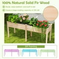 thumbnail image 5 of Costway Outdoor Raised Garden Bed with Legs 73x23x30in Wood Planter Box with Divider Panel Beige, 5 of 10