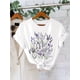 thumbnail image 1 of Flower Print T-shirt, Short Sleeve Crew Neck Casual Top For Summer & Spring, Women's Clothing, 1 of 4
