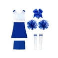thumbnail image 4 of iiniim Tenues de Cheerleader pour Filles, Uniformes de Cheerleading pour Filles de Lycée, Robe de Danse avec Pompons, Bleu Royal 8, 4 of 5