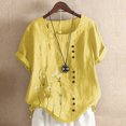 thumbnail image 2 of Aayomet Plus Size Tops For Women Womens Summer Short Sleeve Crewneck Crop Tops Casual Solid T-Shirts,Yellow 4XL, 2 of 2