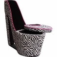 thumbnail image 2 of ORE International 32.86" High Heel Wood Storage Accent Chair in Red/Black Zebra, 2 of 3