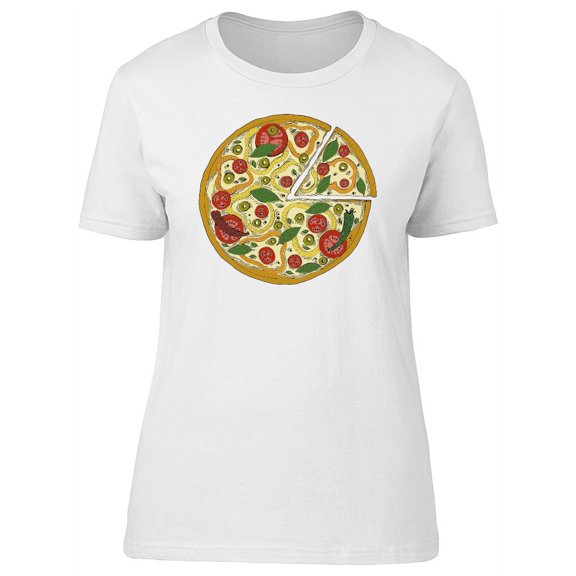 Cool Vegetarian Italian Pizza T-Shirt Women -Image by Shutterstock, Female x-Large
