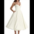 thumbnail image 1 of Vestidos de Invitada de Boda para Mujer, con Tirantes Finos, Corsé, para Fiesta de , con Encaje Floral, Vestidos Largos de Fiesta Crema XL, 1 of 9