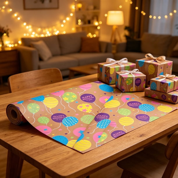 Rollo de papel de regalo con diseño de acuarela | Hojas decorativas para envolver regalos | Papel grueso de 80 g/m² para ropa, libros o regalos apilados