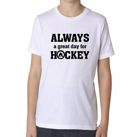 Always a Great Day for Hockey Fan Graphic Helmet Boy's Cotton Youth