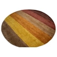 thumbnail image 3 of Multicolored Stripes 6X6 Oriental Modern Round Rug, 3 of 11