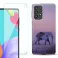 thumbnail image 1 of Slim-Fit Gel TPU Phone Case for Samsung Galaxy A33 5G, with Tempered Glass Screen Protector, by OneToughShield ® - Twilight Elephant, 1 of 3