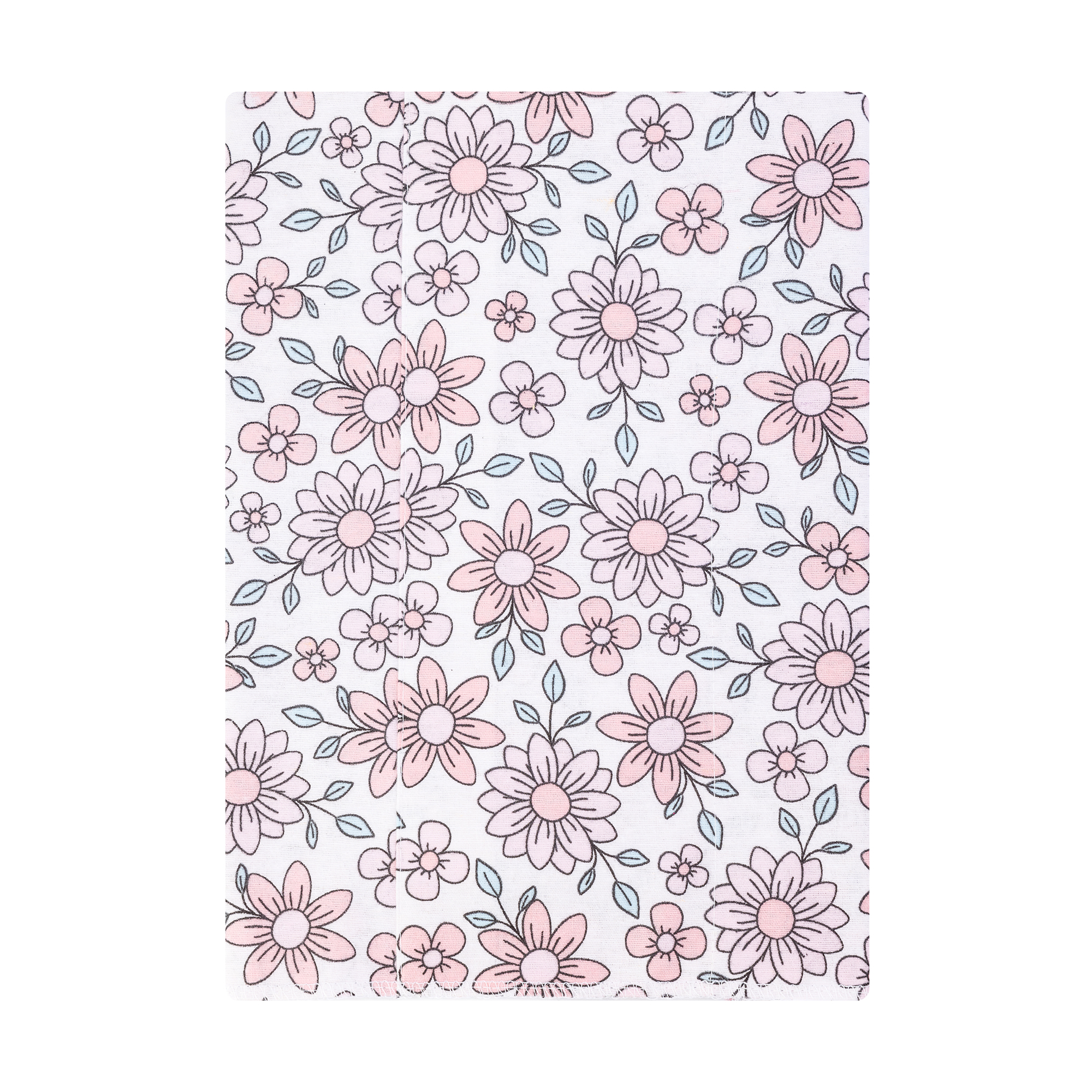 Hudson Baby Unisex Baby Cotton Poly Flannel Burp Cloths, Pink Mint Floral, One Size