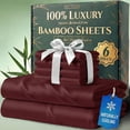 thumbnail image 1 of DECOLURE 100% Viscose Derived from Bamboo Sheets Queen Size - Luxury 6 Pc Naturally Cooling Sheets, Ultra Soft Bed Set - Deep 17" Pockets, Durable Do, 1 of 8