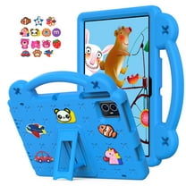 Dteck for Onn 10.1 inch Tablet Case (2024 Model) 100135925, with 14 Dolls DIY Figures Handle Stand, Kids EVA Shockproof Cover for Walmart Onn 10.1" Tablet 2024,Skyblue