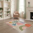 thumbnail image 2 of ODIKA 4'x6' Pastel Multicolor Evening Terrace Vibes Washable Area Rug Abstract Shapes with Playful Modern Design Stain Resistant, Low Pile, Easy Care for Dorm Room, Small Living, 2 of 7