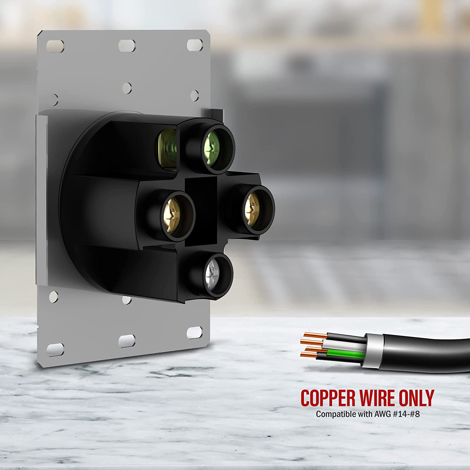 ENERLITES 30 Amp Dryer Receptacle Outlet, NEMA 14-30R | Residential Commercial Industrial Grade, Outdoor/Indoor, 3-Pole, 4 Wire, (10,8,6,4) AWG, UL Listed | 125/250V, 66300-BK - Black