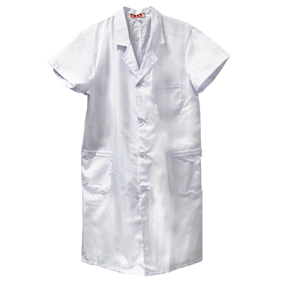 Men Short Sleeve White Scrubs Lab Coat Doctor Nurse Uniform XL