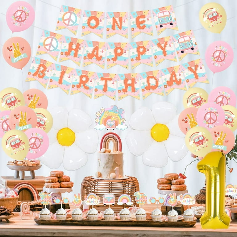 Birthday Decoration Daisies  Groovy Birthday Decorations - Party