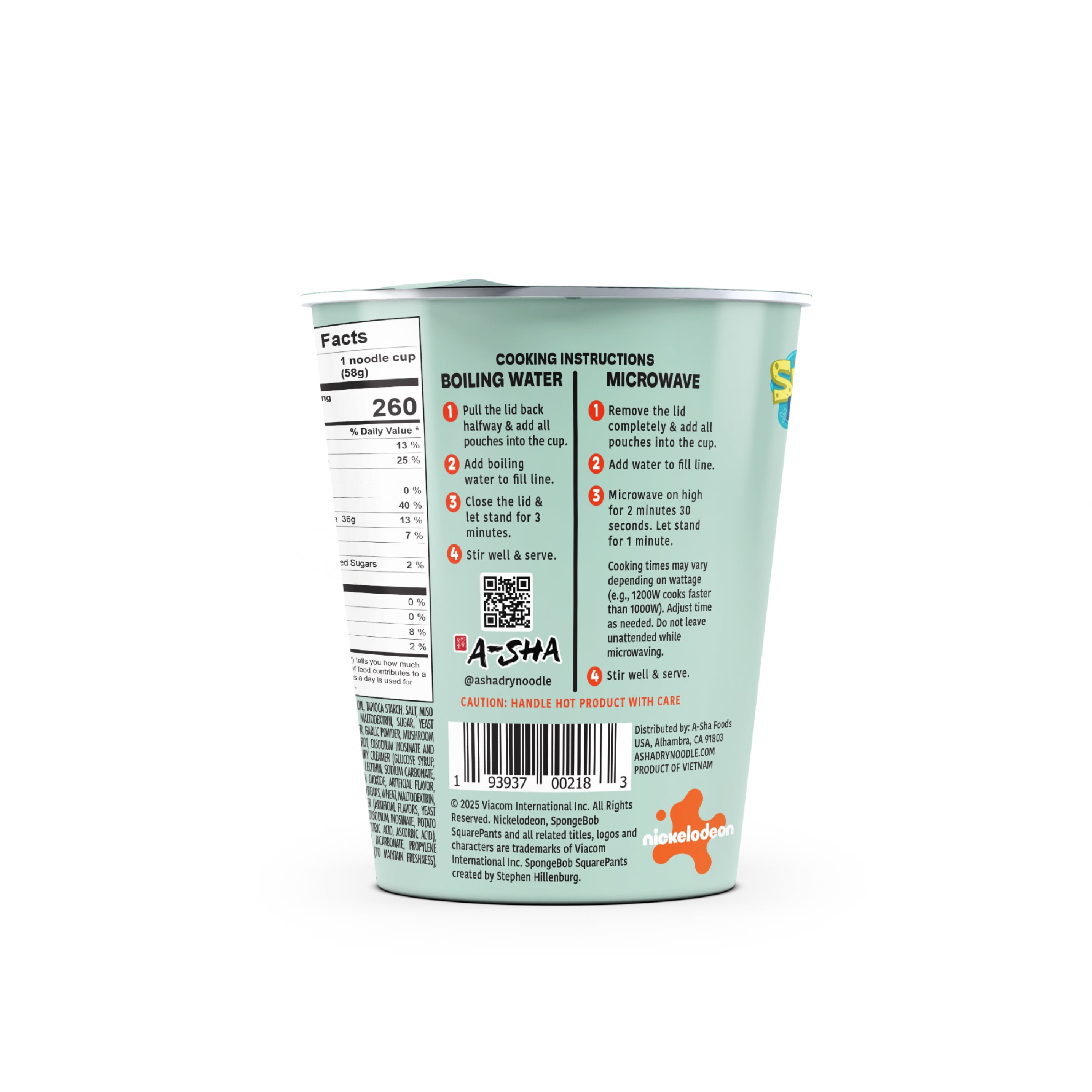 A-Sha & SpongeBob Squarepants Good Noodles (6 Pack) | Squidward Showstopping Shoyu Flavor  | Better For You Microwaveable Ramen Soup Mix